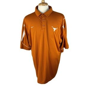 Nike XXL Authentic Texas Longhorns Team Coaches Polo Shirt Hook Em Dri Fit -Mens